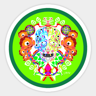 skull tree ecopop art Sticker